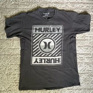 Hurley T Shirt Mens Logo Short Sleeve Cotton Crew Neck Gray Skater Surfer M